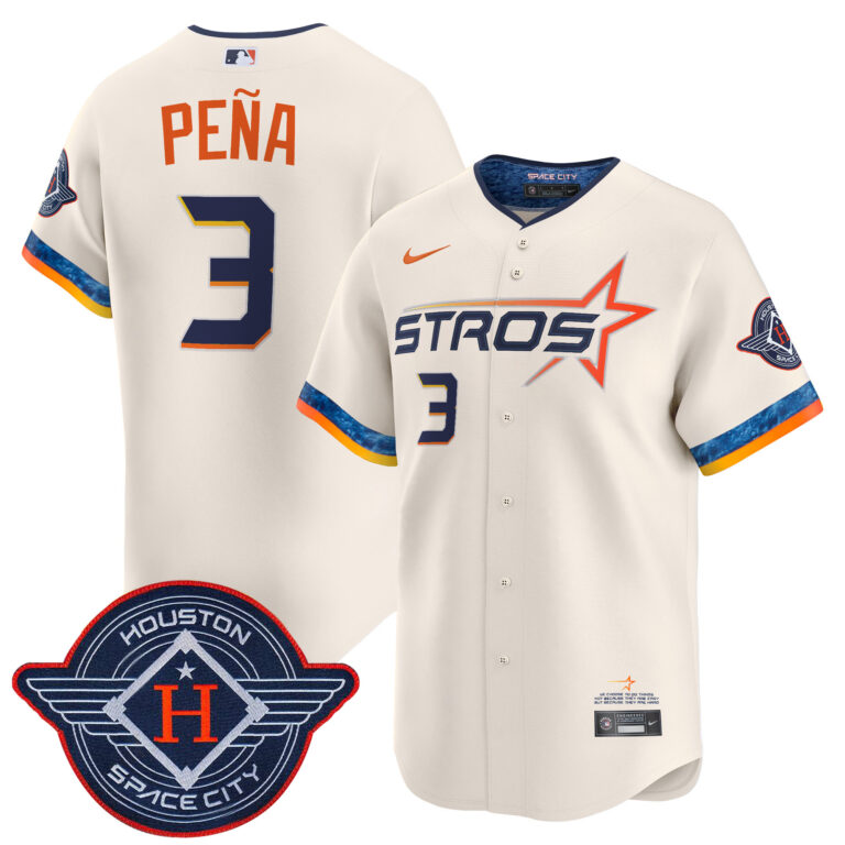 Men Houston Astros #3 Pena Cream 2025 City Connect Vapor Limited Stitched Jersey